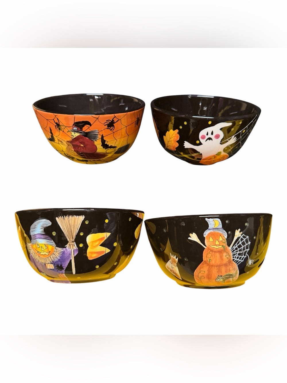 Gates Ware Halloween Ceramic Candy Bowls Set  of 4